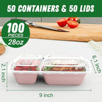 50 Pack 28 oz Meal Prep Containers Reusable - Image 2