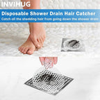 INVIHUG, 25 Pack, Disposable Shower Drain Hair Catcher Mesh Stickers, - Image 4