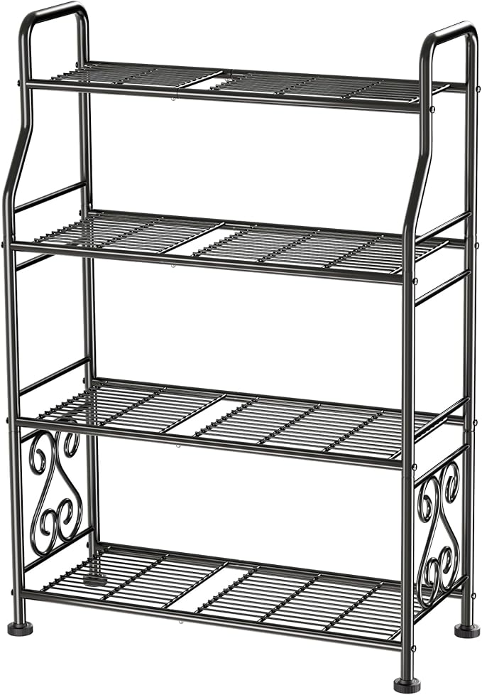 GIOTORENT Plant Stand Outdoor Indoor 4 Tier Metal Waterproof - 41.3" Plant Shelf for Patio, Balcony, Living Room, Large Capacity Tiered Plant Rack, Black - Image 6