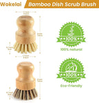 Bamboo Dish Scrub Brushes Set for Kitchen - Image 2