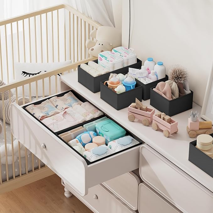 DIMJ Drawer Organizer Clothes Storage- 18 Pack Baby Dresser Organizer - Image 3