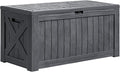 Greesum 120 Gallon Deck Box, Resin Outdoor Storage Container for Patio Furniture, Garden Tools, Pool Accessories, Weatherproof, Lockable, Gray by BuynowfromGreesum