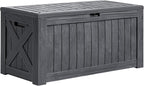 Greesum 120 Gallon Deck Box, Resin Outdoor Storage Container for Patio Furniture, Garden Tools, Pool Accessories, Weatherproof, Lockable, Gray by BuynowfromGreesum
