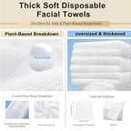 Face Towels, XL Facial Dry Towels 10x12 Inch, Biodegradable Disposable Face - Image 2