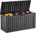 DRATO 80 Gallon Deck Box, Outdoor Storage Box for Patio Furniture, Patio Cushions, Gardening Tools, Pool Supplies 480lbs Weight Capacity,Waterproof Resin Storage Boxes（Black，80 Gallon） by DRATOprovidesawarmandcozy