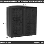 Outdoor Storage Cabinet Waterproof with Shelf,Resin Storage Sheds Outdoor Cabinets for tub Towels/Chemicals/Grill Items/Patio/Garden/Backyard, Size 34.3''L*15''W*36.2''H（Black） - Image 5