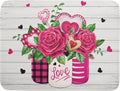 Valentine's Day Rose Flower Dish Drying Mat by Sweetshow