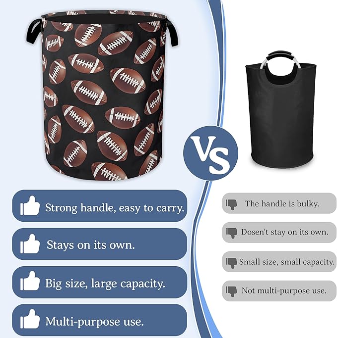 American Football Laundry Basket, Oxford Cloth Laundry Hamper - Image 3
