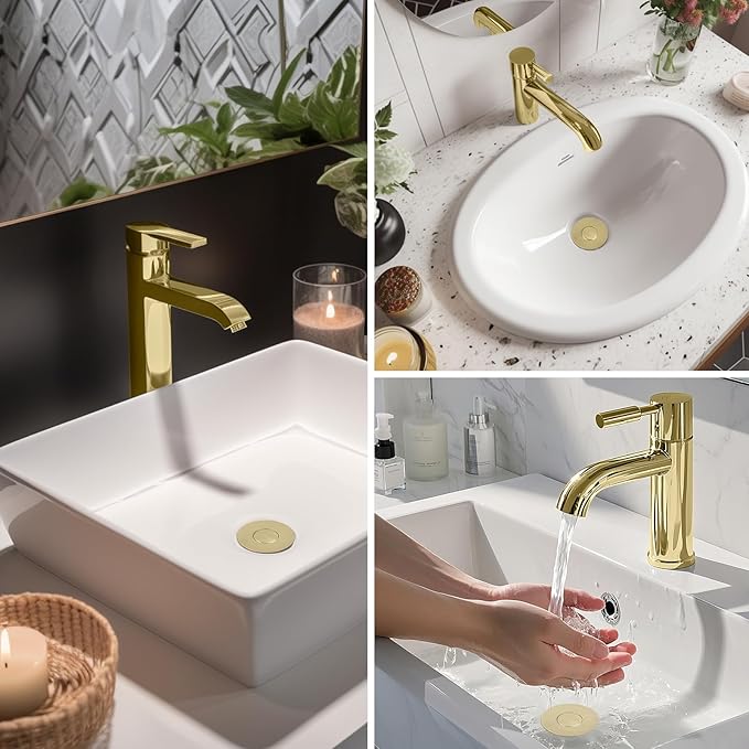 Hibbent Upgraded 3 in 1 Bathroom Sink Drain Strainer, Universal Pop Up Stopper - Image 9
