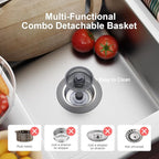 Upgraded 3 in 1 Universal Kitchen Sink Stopper Strainer-Mauve - Image 4