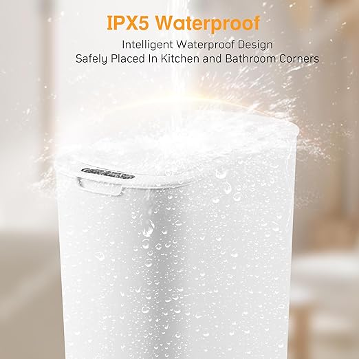 Bathroom Trash Can with Lid 5 Gallon White Motion Senor Touchless Automatic - Image 5