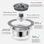 3 in 1 Kitchen Sink Drain Strainer and Stopper, 304 Stainless Steel Pop-up - Image 7