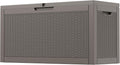 Outdoor Storage Box, Resin Deck Boxes Indoor and outdoor, Waterproof Storage Box Lockable Lid (Grey,70 Gallon) by NBYSGO