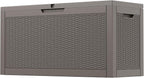 Outdoor Storage Box, Resin Deck Boxes Indoor and outdoor, Waterproof Storage Box Lockable Lid (Grey,70 Gallon) by NBYSGO
