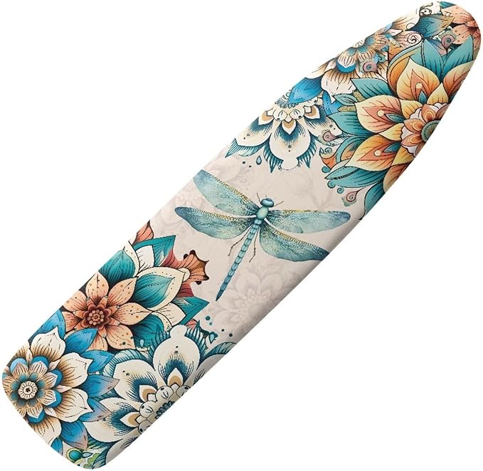 Boho Floral Dragonfly Ironing Board Cover 15x54 Inches, Standard Size Ironing by Hinthetall