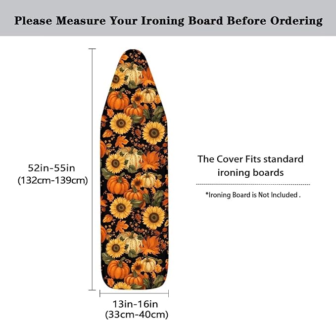 Fall Pumpkins Sunflower Leaves Durable Thick Ironing Board Covers Stain - Image 5