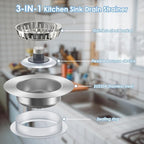 Semour 3 in 1 Kitchen Sink Drain Strainer, 304 Stainless Steel Kitchen Sink - Image 7