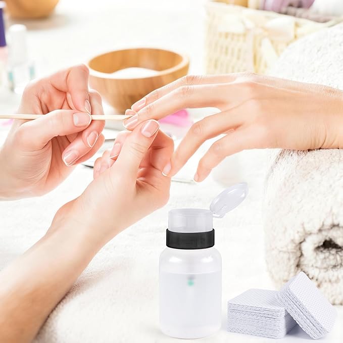 400pcs Lint Free Nail Wipes, 1 Pull-Off Pump-Style Bottle Suitable - Image 8
