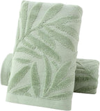 Pidada Hand Towels Set of 2 Leaf Pattern 100% Cotton Absorbent Soft Decorative by Pidada