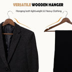 ELONG HOME Solid Wooden Hangers 30 Pack, Wood Suit Hangers - Image 6