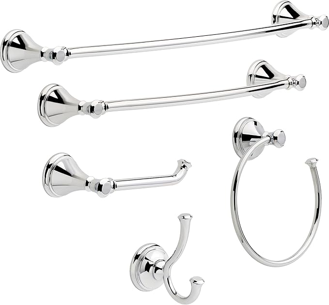 Delta 79735 Cassidy Double Towel Hook Bath Hardware Accessory in Polished Chrome - Image 2