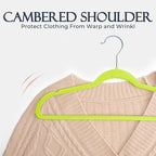 HOUSE DAY Vibrant Green Velvet Hangers 60 Pack, Non Slip Clothes Felt Hanger - Image 5