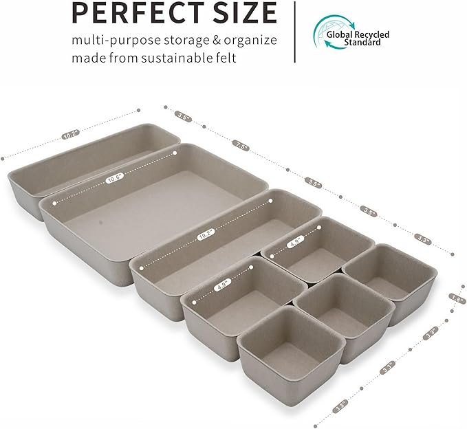 Welaxy Desk Drawer organizer trays Felt storage bin Sleek Minimalist Lifestyle - Image 5