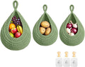 Halidali Hanging Fruit Baskets for Kitchen, 3 Pack Boho Cotton Rope Handwoven by Unknown