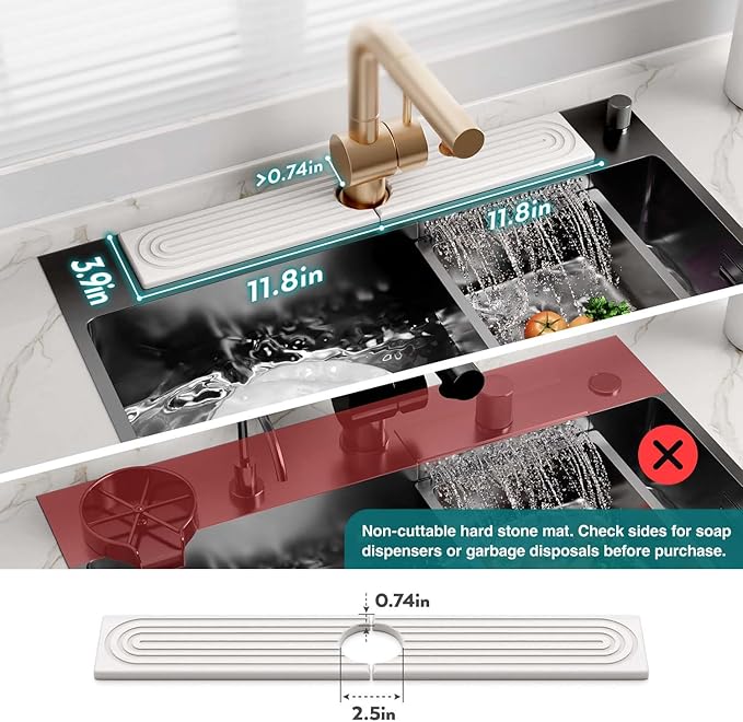 Faucet Mat for Kitchen Sink – Diatomite Stone Drying Mat & Sink Protector - Image 2
