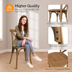 VINGLI Plastic Outdoor Dining Chairs Set of 2, Stackable Patio Dining Chairs with X Back, Waterproof Kitchen & Dining Room Chairs for Indoor-Outdoor, Capacity 400 lbs, Farmhouse Brown - Image 5