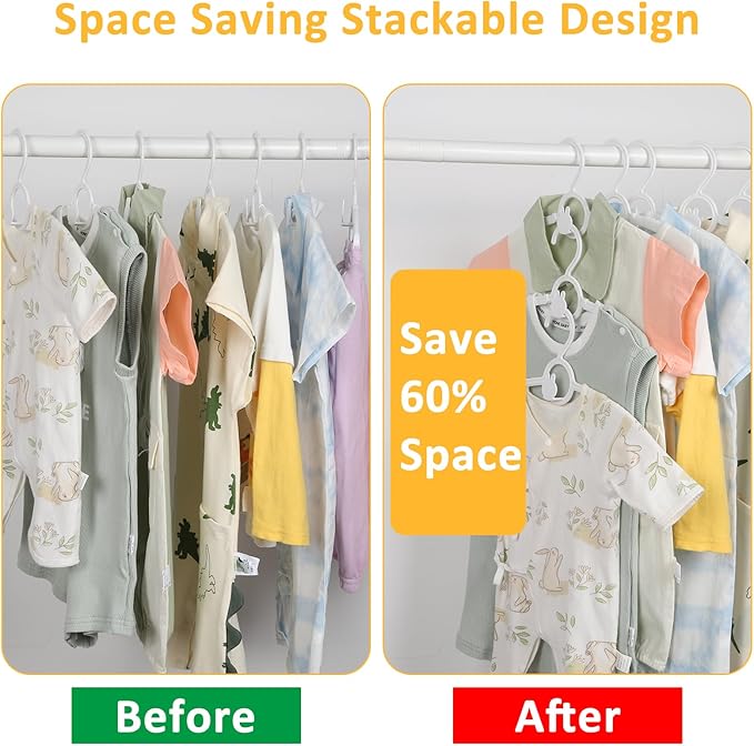 50 Pack Baby Hangers, Non-Slip Kids Hanger, Space Saving Plastic Hangers - Image 4