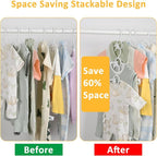 50 Pack Baby Hangers, Non-Slip Kids Hanger, Space Saving Plastic Hangers - Image 4