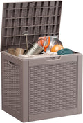 EasyUp 30 Gallon Outdoor Deck Box Waterproof, Lager Patio Storage Box Indoor and Outdoor Use,Resin Storage Bin for Patio Furniture Cushions Garden Tools, Package Delivery,UV Resistant（Gray） by EASYUP