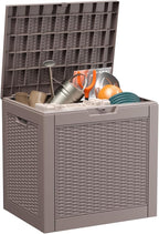 EasyUp 30 Gallon Outdoor Deck Box Waterproof, Lager Patio Storage Box Indoor and Outdoor Use,Resin Storage Bin for Patio Furniture Cushions Garden Tools, Package Delivery,UV Resistant（Gray） by EASYUP