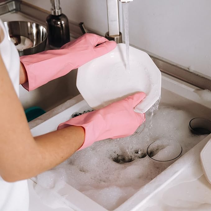 3 Pairs Rubber Cleaning Gloves Latex Free Dishwashing Gloves - Image 6