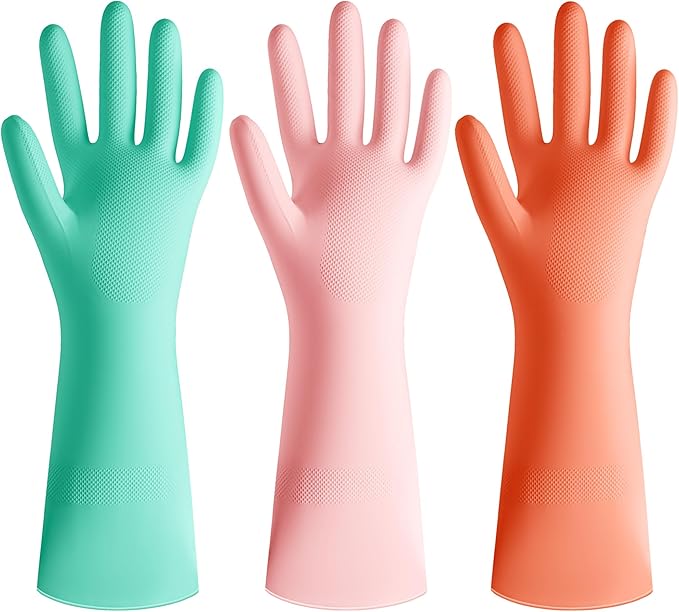 Rubber Cleaning Dishwashing Kitchen-Gloves by Unknown