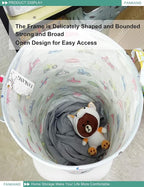 FANKANG Storage Basket, Nursery Hamper Canvas Laundry Basket Foldable - Image 7
