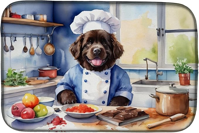 Caroline's Treasures DAC6289DDM Newfoundland The Chef Dish Drying Mat Absorbent by CarolinesTreasures