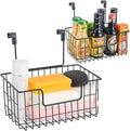 Wire Hanging Storage Basket 2 Packs, Wall Mounted Kitchen Bathroom Storage by JUNCHUCHERRY