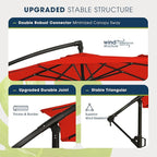 wikiwiki 10ft Patio Umbrella with Base Included, Outdoor Offset Cantilever Umbrella, Infinite Tilt, Crank and Cross Base, Light Red - Image 4