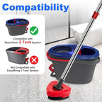 4-Section Stainless Steel Spin Mop Handles, Mop Base & Upgrade Scrub Brush Combo - Image 2