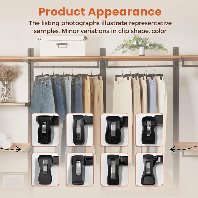 HOUSE DAY Black Pants Hangers, 25 Pack Skirt Hangers - Image 9
