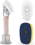 Dish Brush with Soap Dispenser Storage Set with 2 PCS Brush Refills & Holder by RIMAY