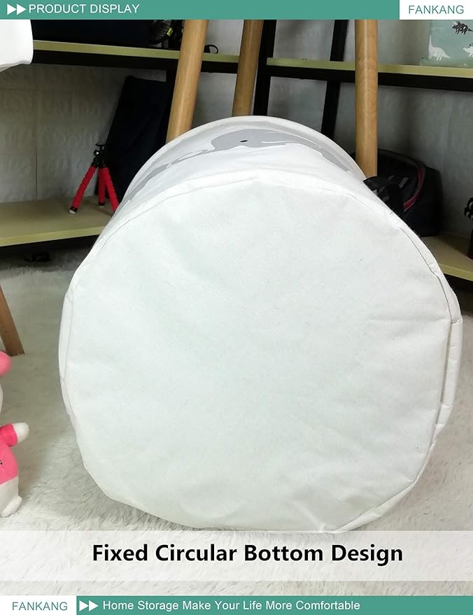 FANKANG Storage Basket, Nursery Hamper Canvas Laundry Basket Foldable - Image 6