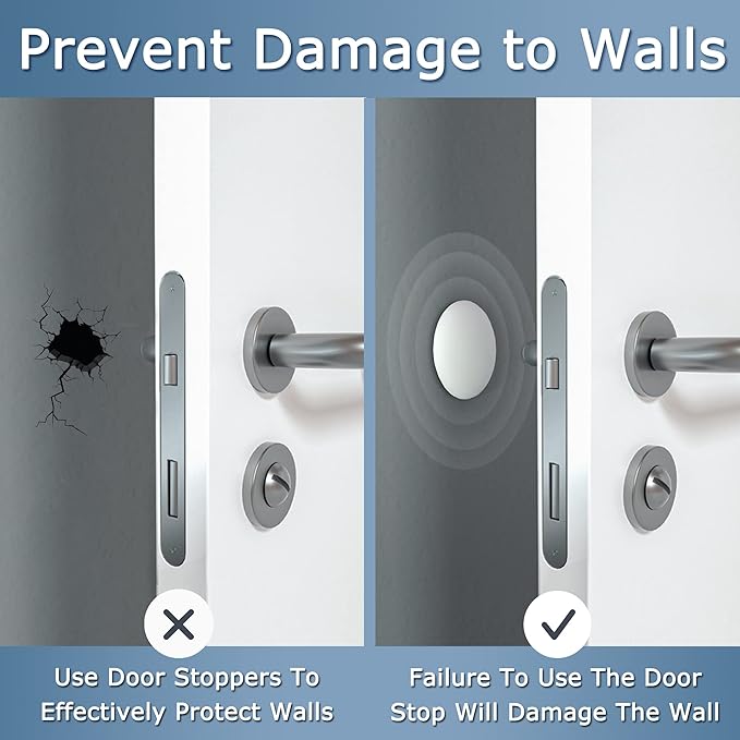 XoYoZo Door Stoppers Wall Protector Buffer Guard Doorknob Door Handle Bumper - Image 4
