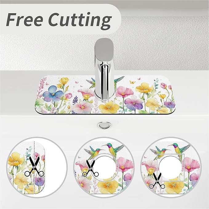 Kitchen Sink Splash Guard，Spring-flowers - Image 5