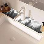 Winter Forest Mountain Sink Faucet Absorbing Mat Sink Splash Guard Faucet Mat - Image 2