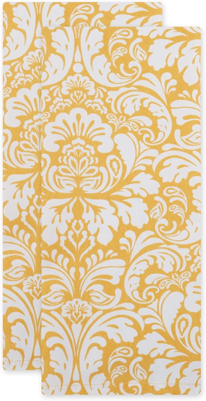 DII Cotton Dish Towel Set Damask Print - Image 2