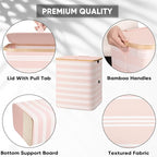 BALEINE Laundry Hamper with Lid, Tall Laundry Baskets with Bamboo Pull Handles - Image 3
