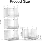 3 Pack Laundry Room Organization and Storage, Hanging Wire Basket - Image 5